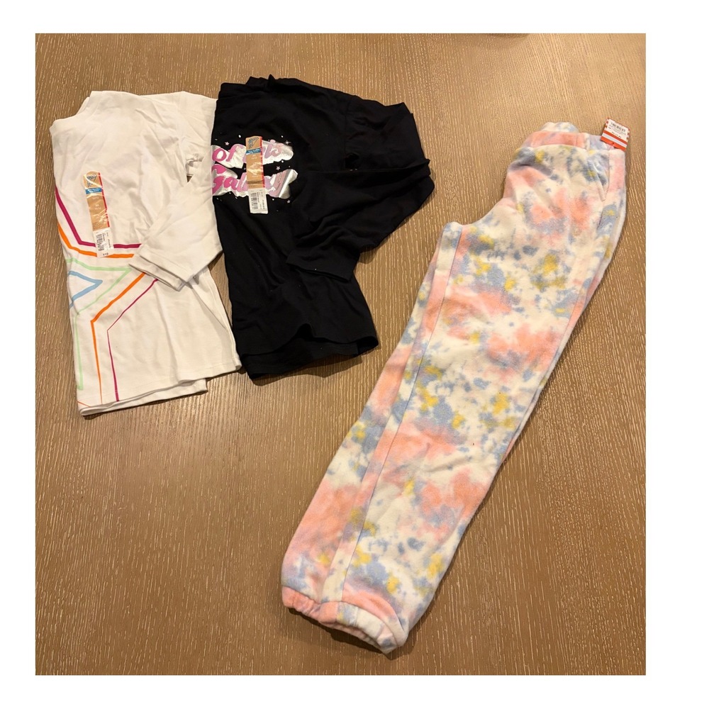 Girls Medium Lot Cat & Jack Tie Dye Jogger Thereabouts Long Sleeve Tees Set 3pc